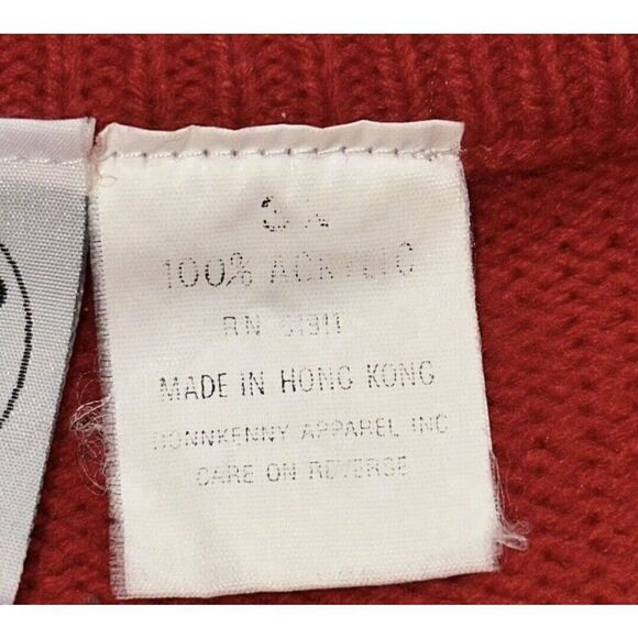 Vintage Disney Mickey Mouse Acrylic Knit Red Graphic Sweater 3X Mickey & Co. - Picture 4 of 5